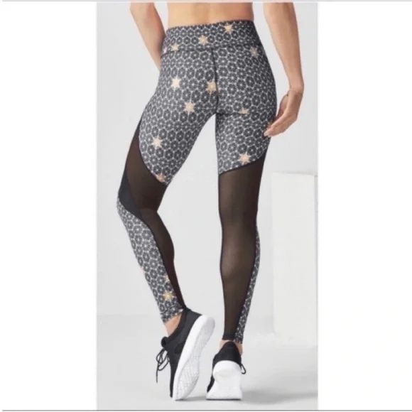Fabletics Mesh Powerhold leggings navy blue stardust white - Picture 2 of 8
